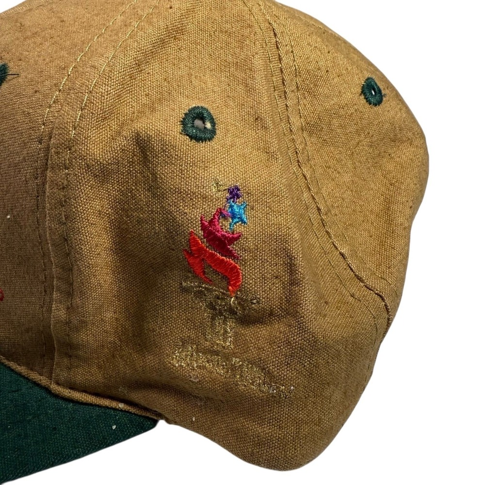 Vtg‎ 1996 Atlanta Olympics Coca-Cola Torch Relay snapback hat in khaki and gray - Picture 5 of 8